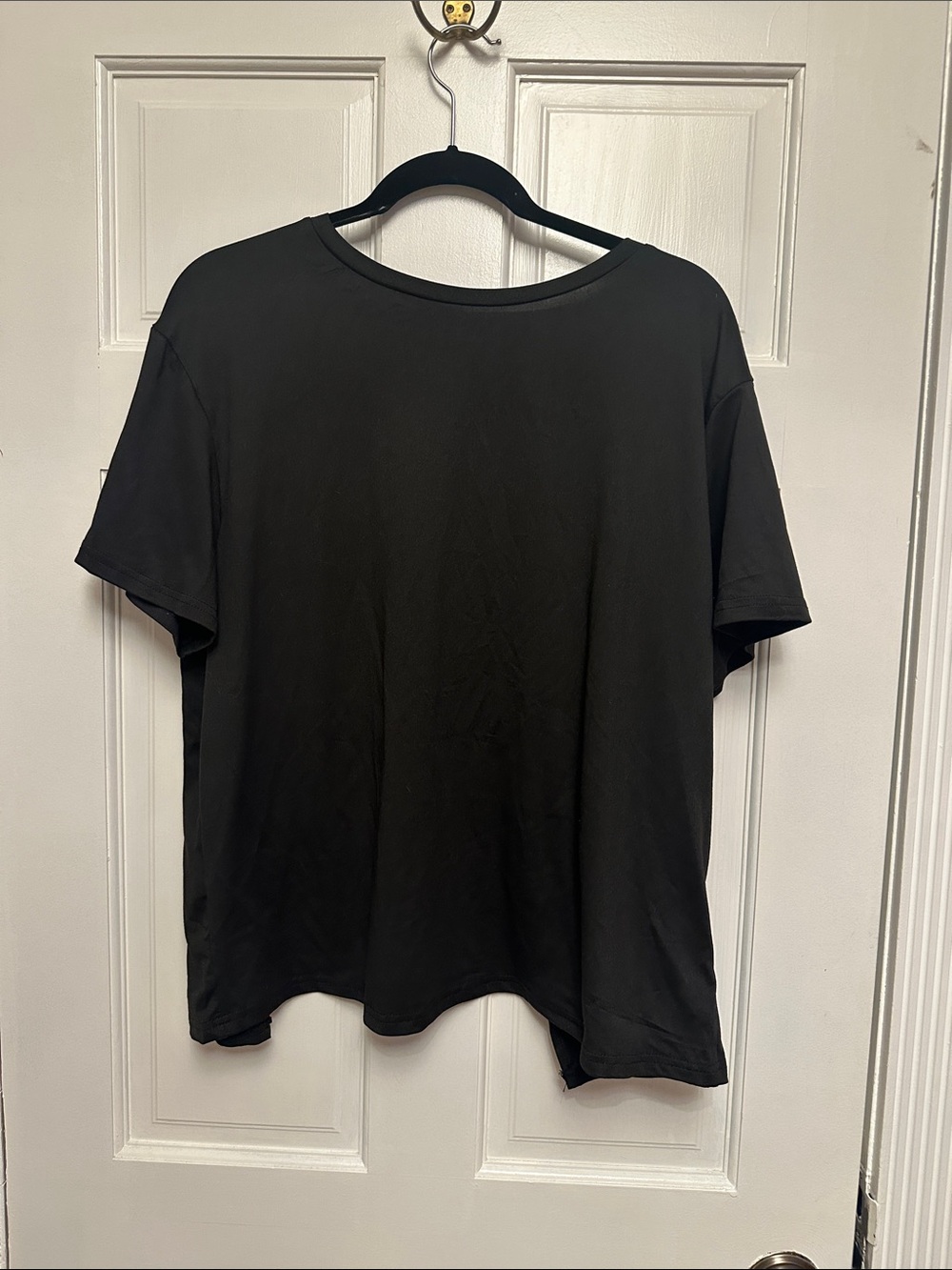 Womens Black Short-Sleeve Crewneck Tee